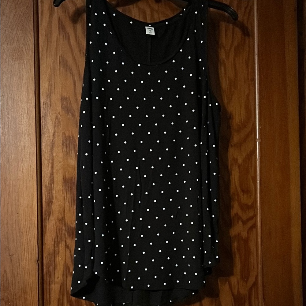 Old Navy Black Polka Dot Tank Top